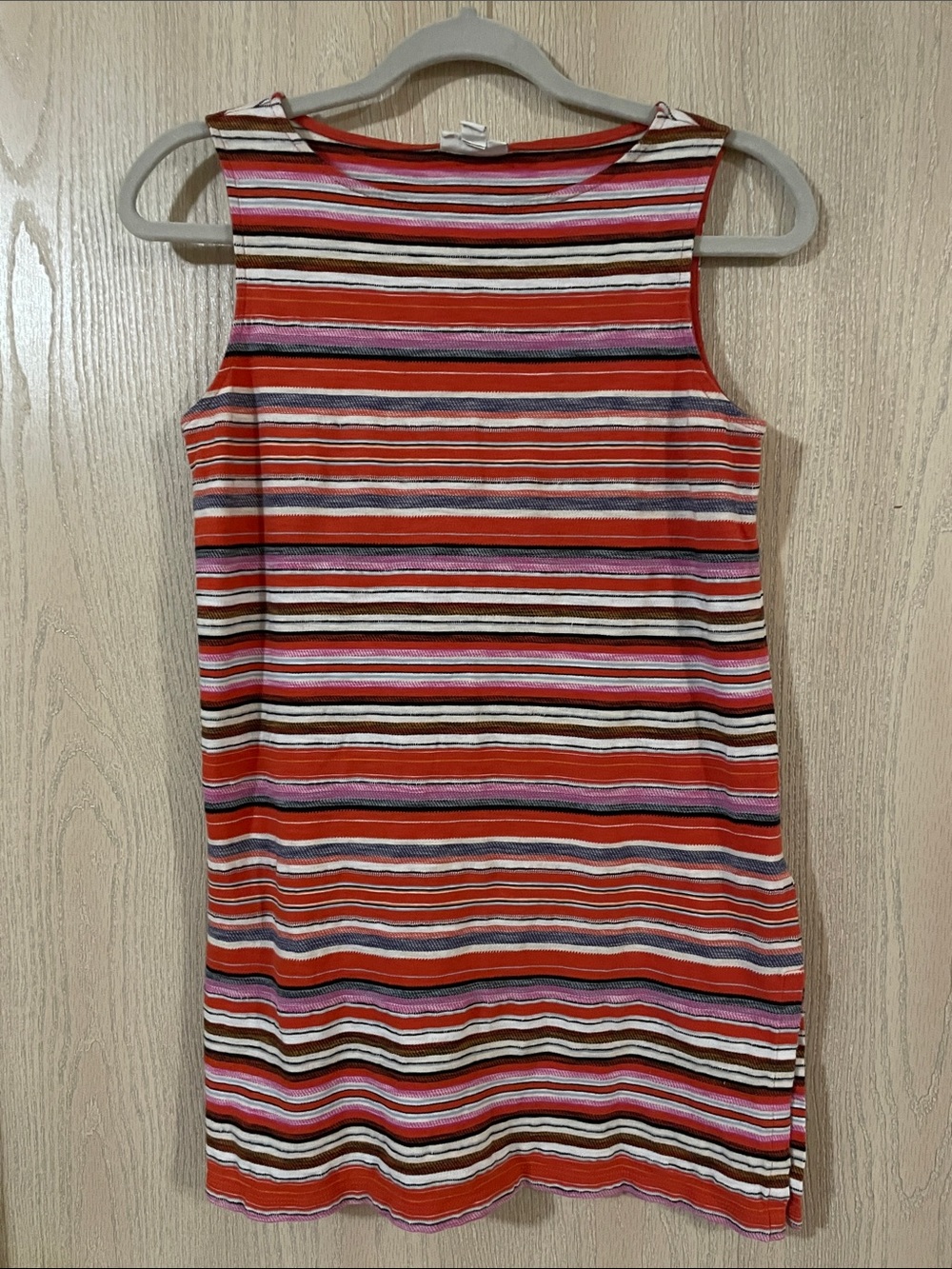 J. Jill Sleeveless Striped Tunic in Orange, Pink and Brown